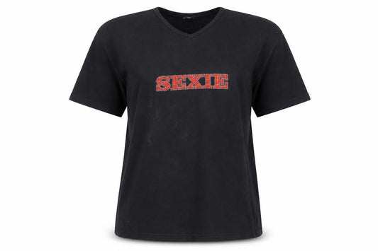 Ultimate Womens Black M V-Neck T-Shirt Casual