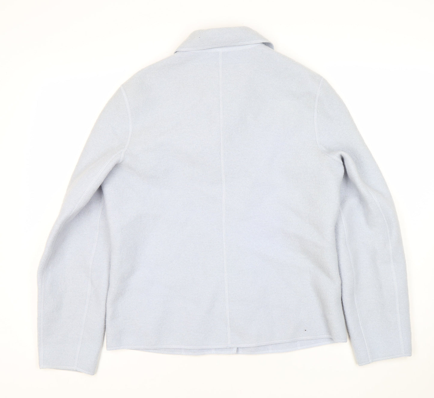 Lucia Women's Blue Wool Button Mid-Length Jacket