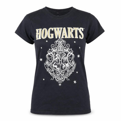 Harry Potter Women's Black Hogwarts T-Shirt, Size 12