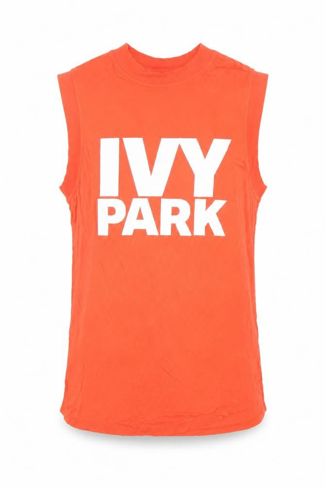 IVY PARK Men's Orange Sleeveless Logo T-Shirt Size S