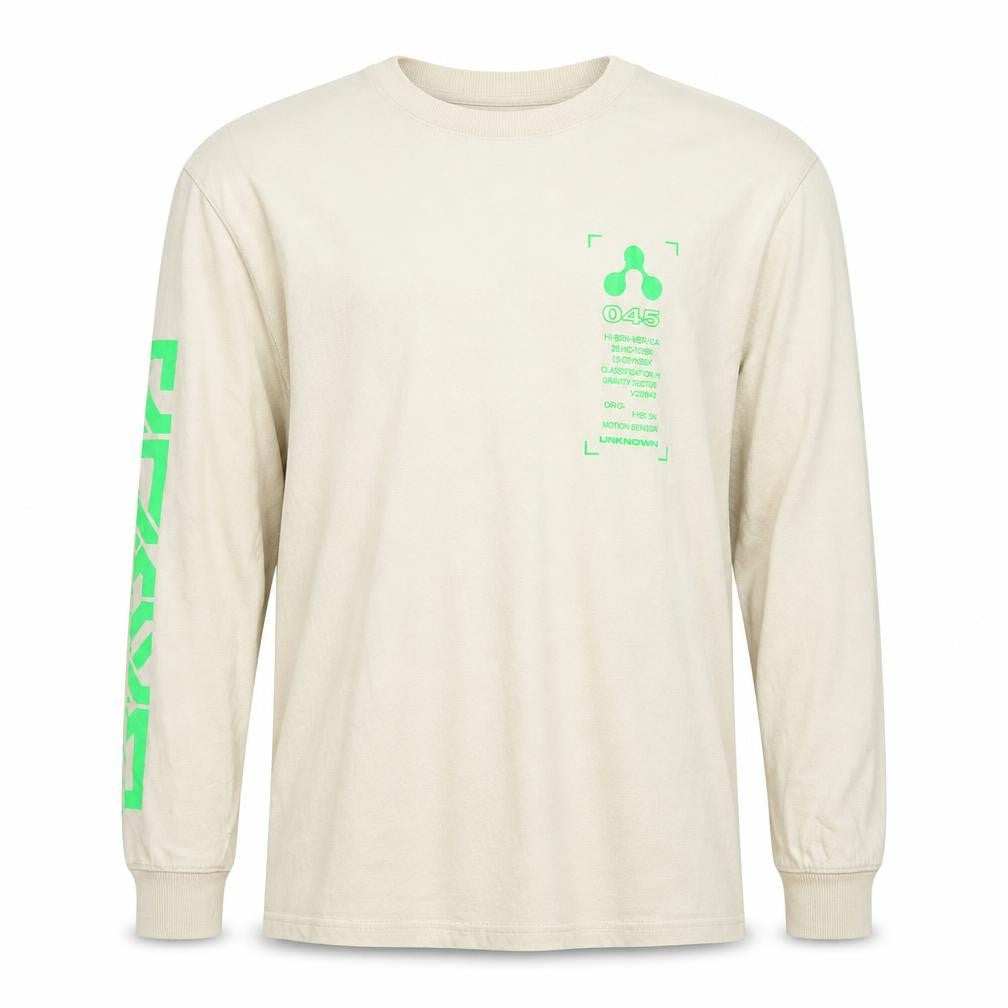 River Island Men's Beige Graphic Print T-Shirt M