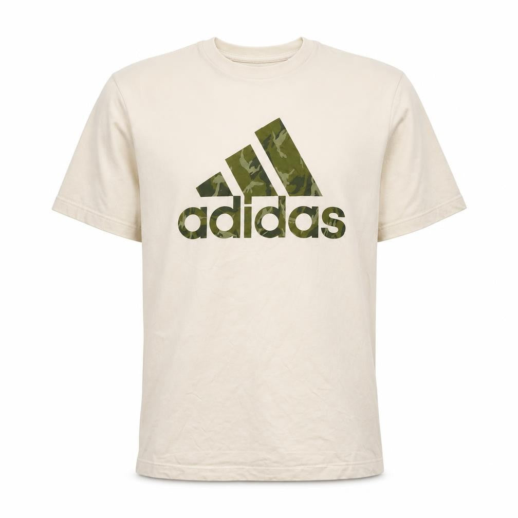 Adidas Men's Beige Medium Graphic Print T-Shirt