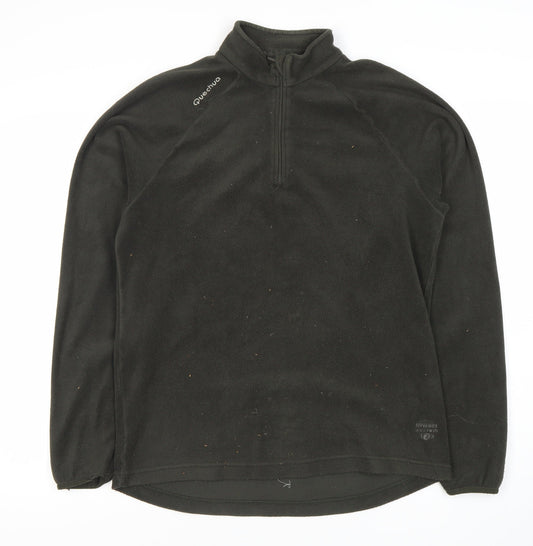 Quechua Men's Black Fleece 1/2 Zip Sweatshirt M