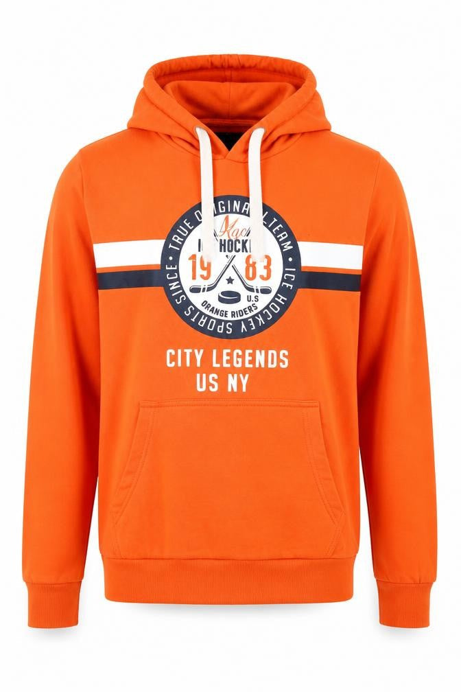 C&A Men's Orange Pullover Hoodie, Size L
