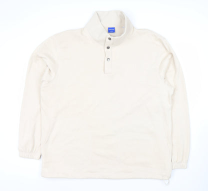 JACK & JONES Beige XL Men's Henley Sweatshirt