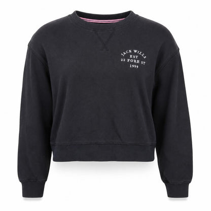 Jack Wills Women's Black Crew Neck Logo Sweatshirt