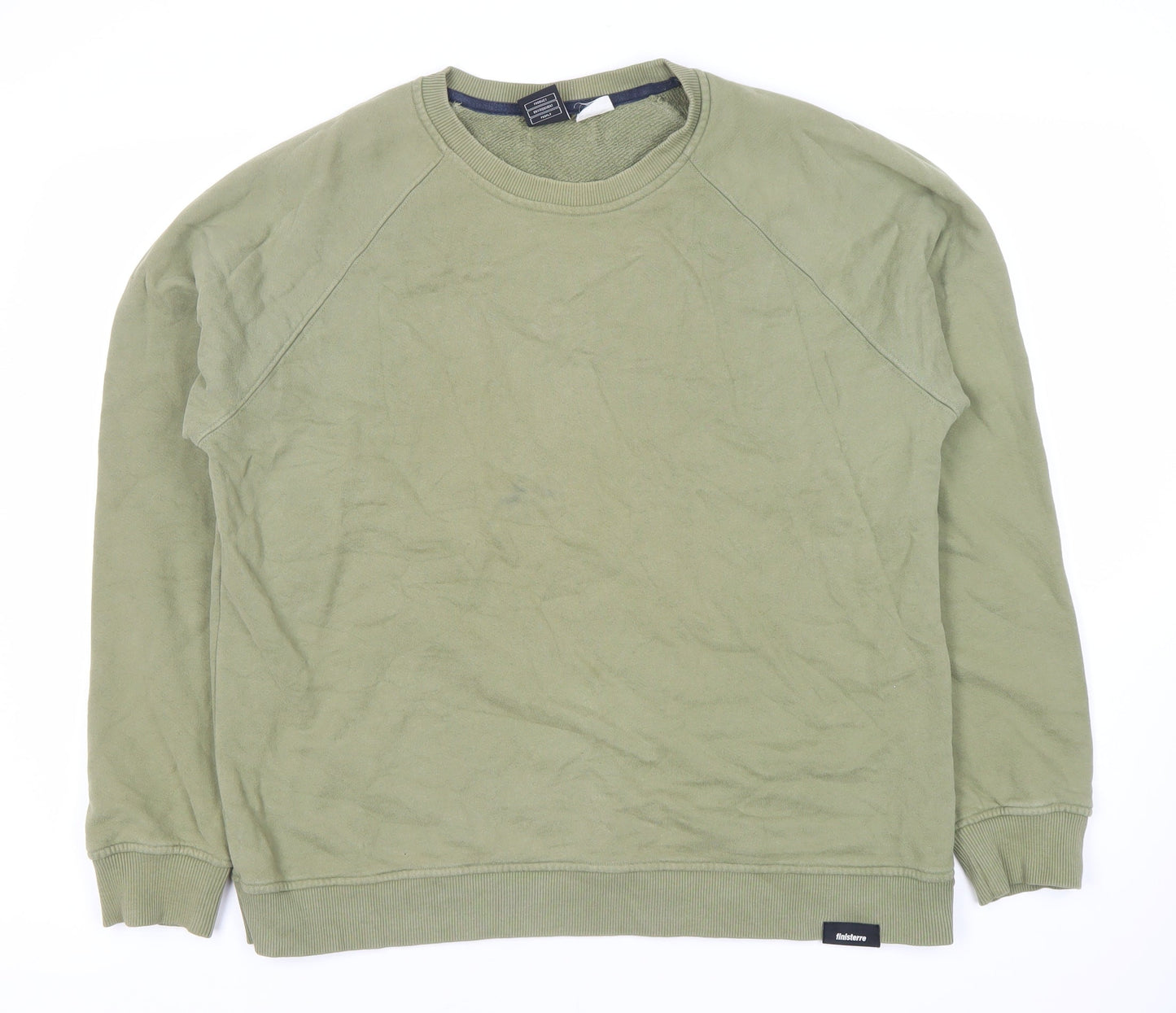 Inis Meáin Men's Green Pullover Sweater, Size L, Organic Cotton