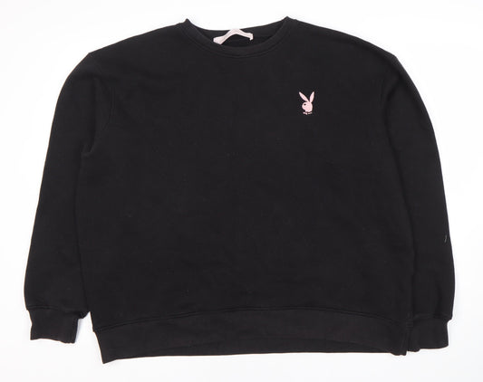 Missguided Women's Black Logo Sweatshirt Size 12