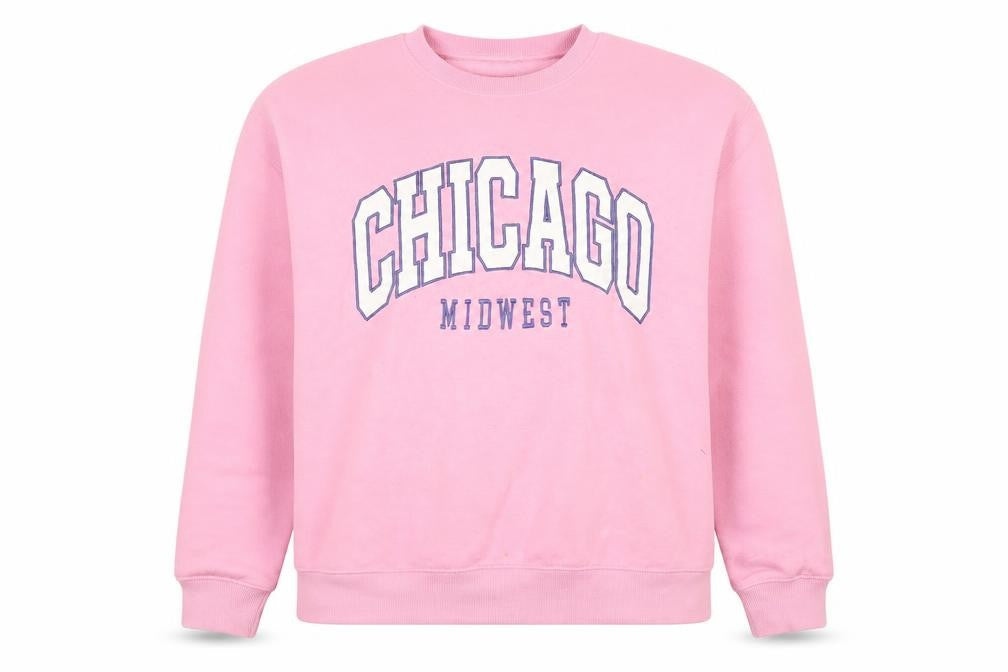 Stradivarius Women's Pink Graphic Pullover Sweatshirt, Size 10