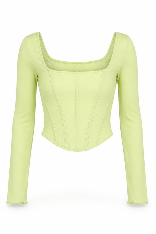 Urban Outfitters Women's Green Cropped Top - Size M