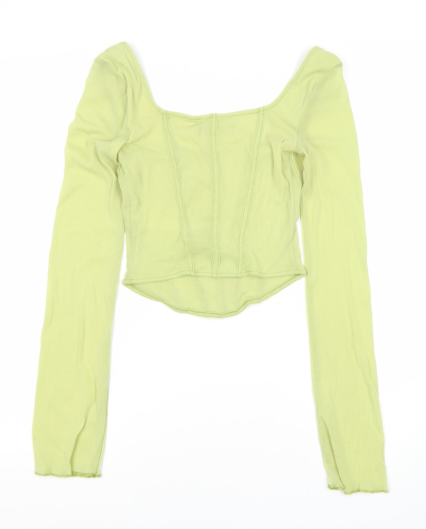 Urban Outfitters Women's Green Cropped Top - Size M