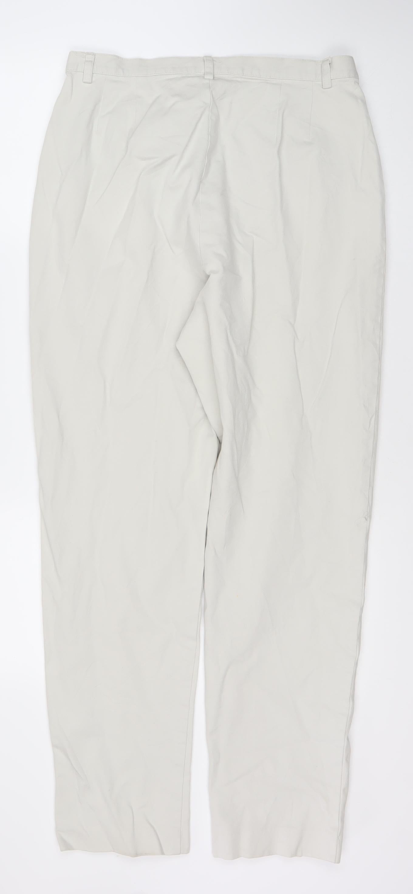 Lands' End Women's Ivory Regular Trousers Size 12