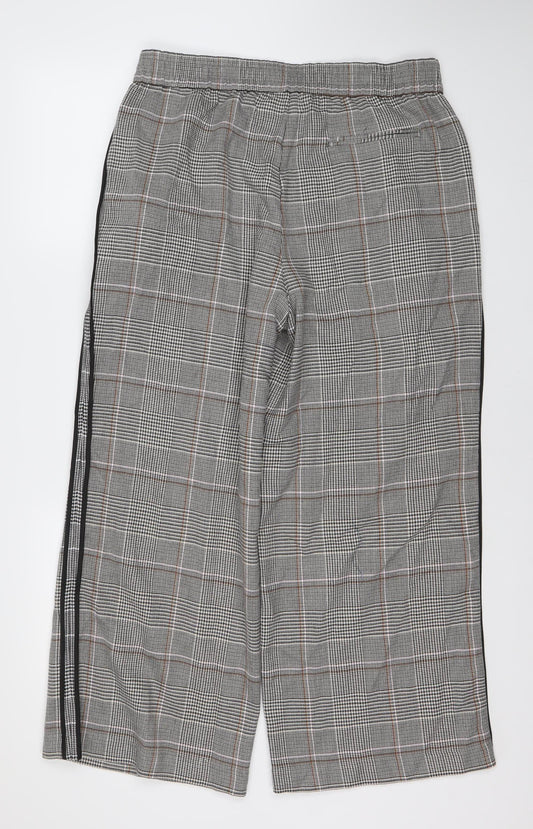 Marks and Spencer Women's Grey Plaid Cropped Trousers UK 14