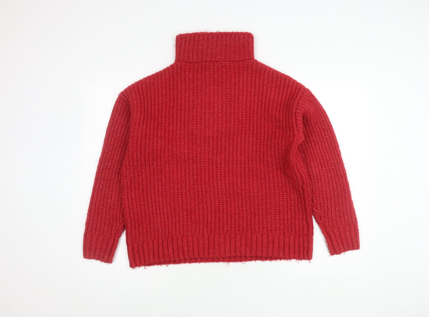 M&Co Women’s Red Roll Neck Pullover Jumper, Size 14