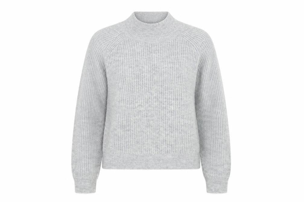 Vila Women's Grey Roll Neck Knit Pullover Jumper S