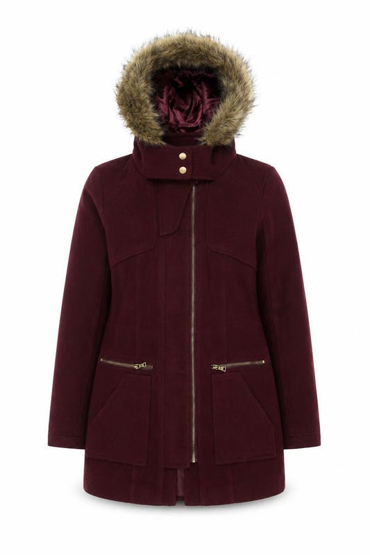 New Look Women's Red Parka Coat Size 8