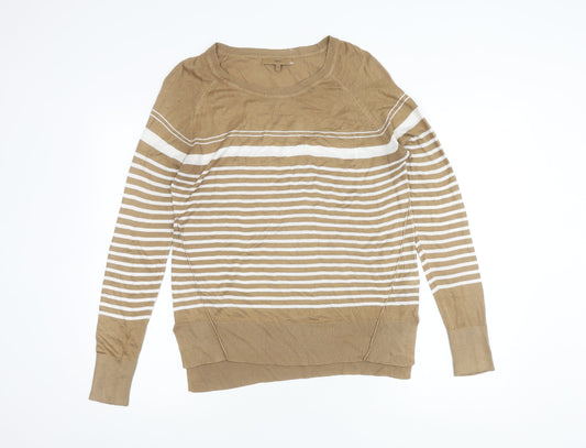 Next Women's Beige Striped Pullover Jumper, Size 12