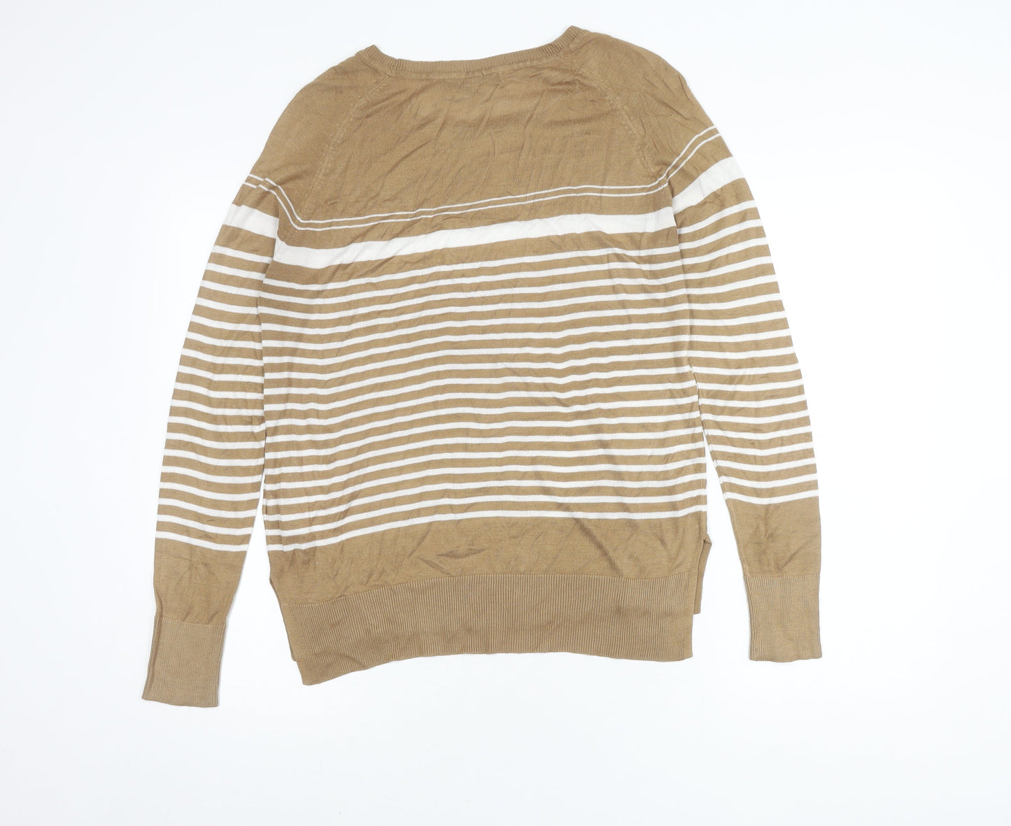 Next Women's Beige Striped Pullover Jumper, Size 12