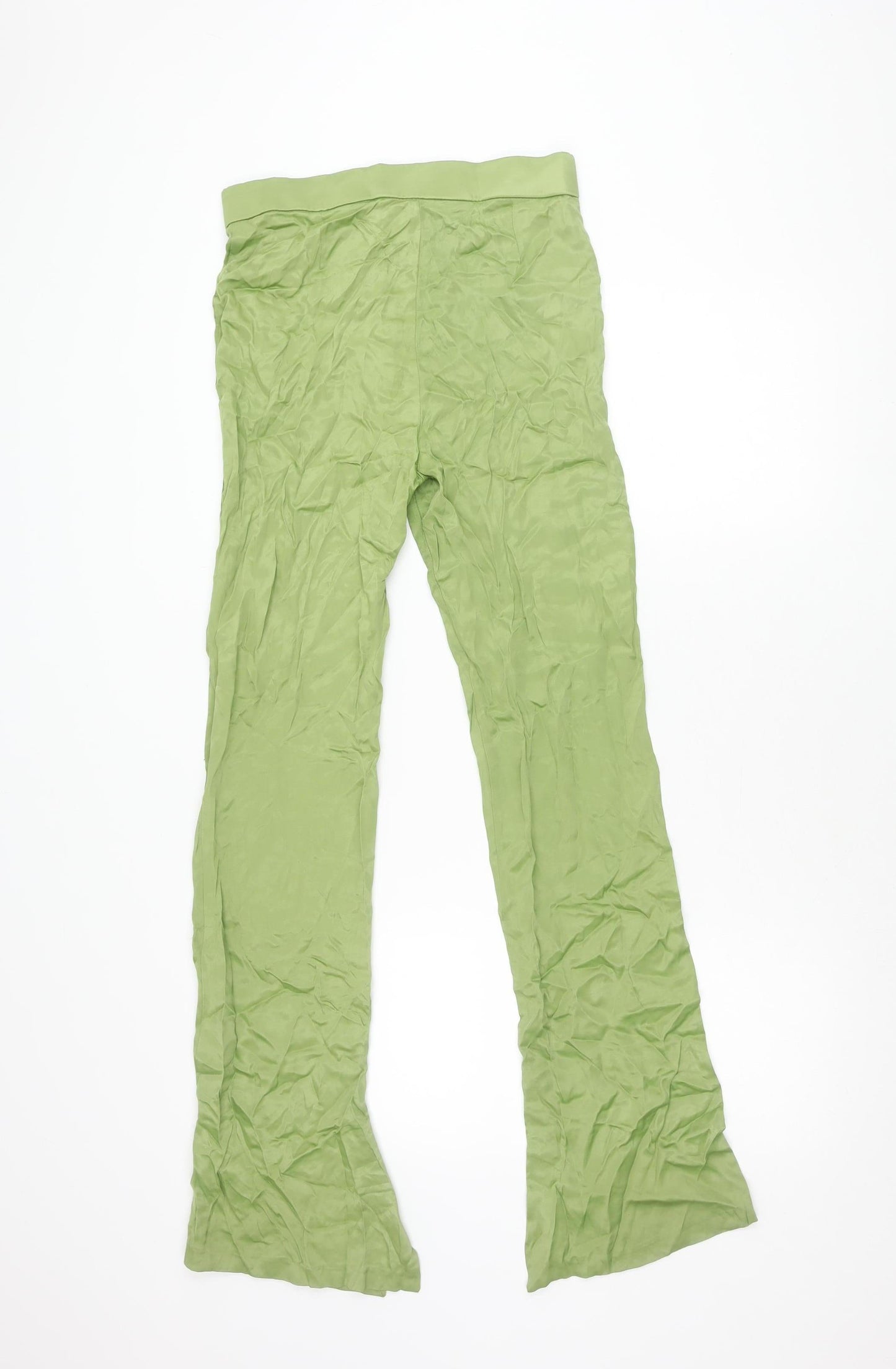 Zara Women's Green Straight Trousers, Size S, Casual