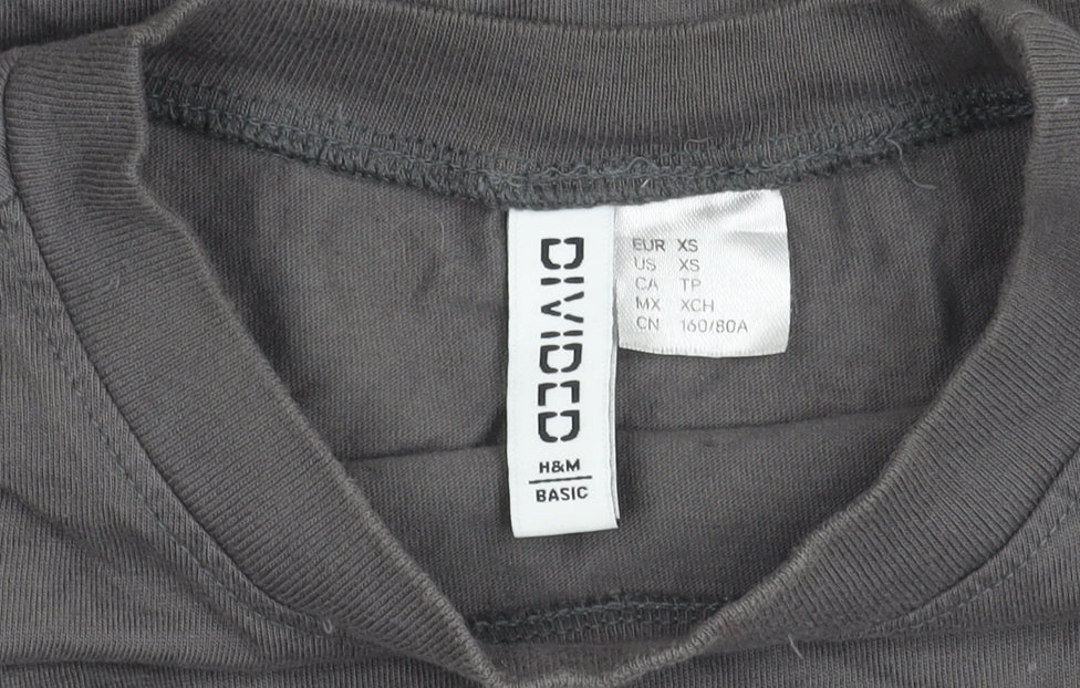 H&M Women's Grey Basic T-Shirt XS, Casual Essential