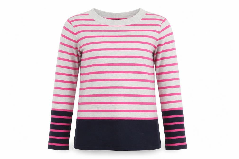 M&Co Women's Pink Striped Top Size 10