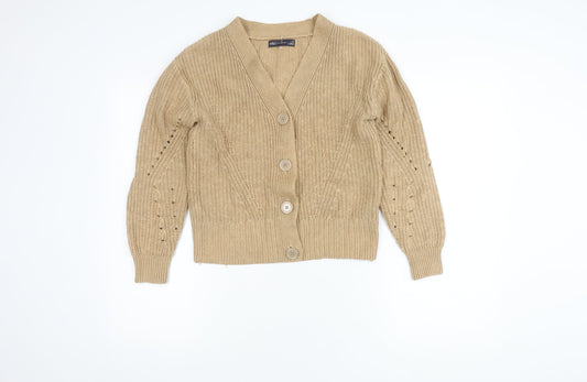 Marks and Spencer Ladies Beige V-Neck Cardigan XS