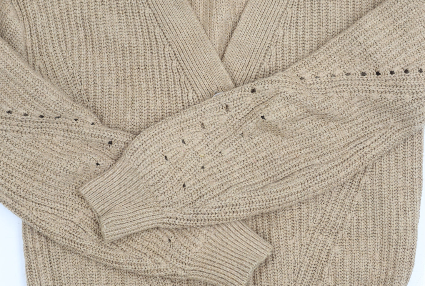 Marks and Spencer Ladies Beige V-Neck Cardigan XS