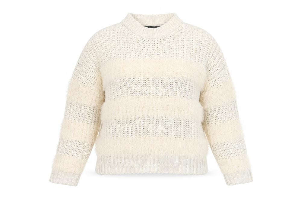 Bershka Women's Ivory Mock Neck Pullover Jumper Size 2