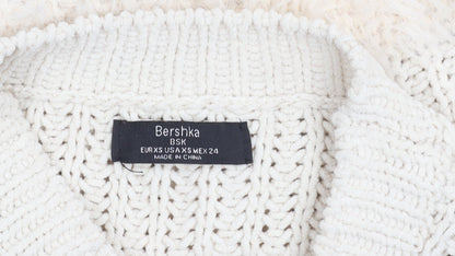 Bershka Women's Ivory Mock Neck Pullover Jumper Size 2