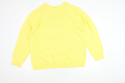 Damart Women's Yellow V-Neck Pullover Jumper XL