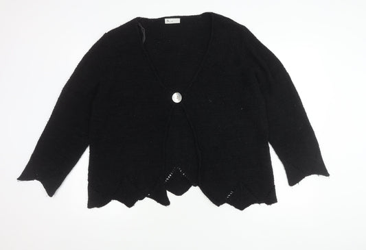 BHS Women's Black V-Neck Cardigan, Size 20