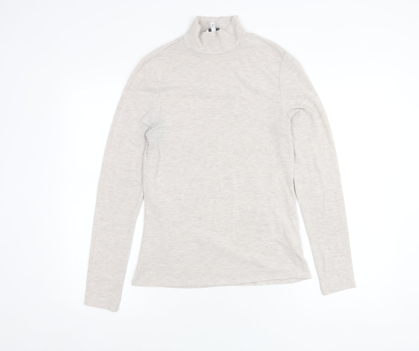 Next Women's Beige Long Sleeve Mock Neck Top