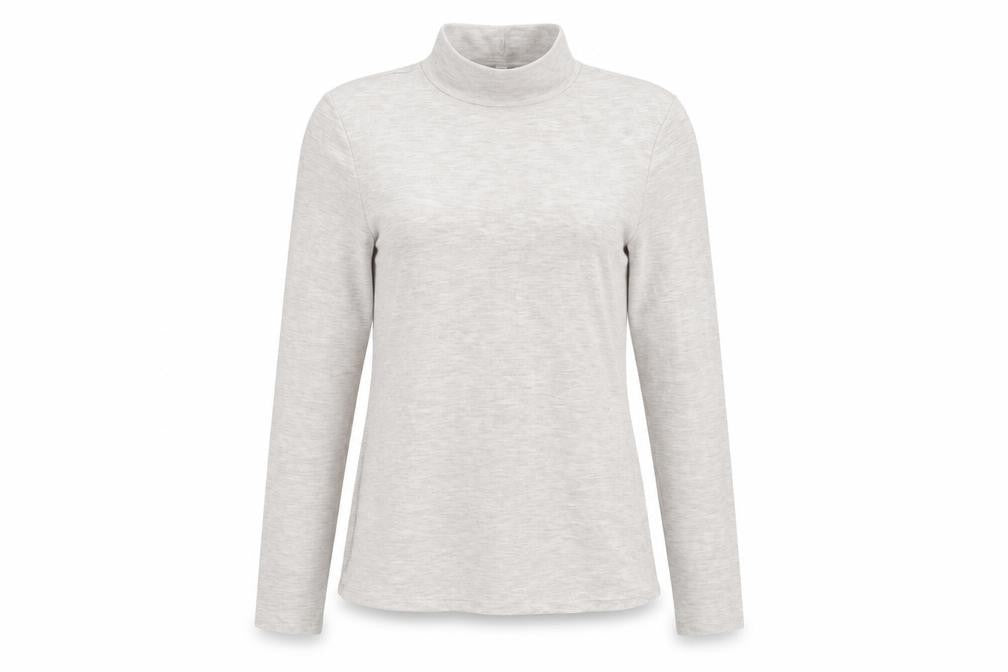Next Women's Beige Long Sleeve Mock Neck Top