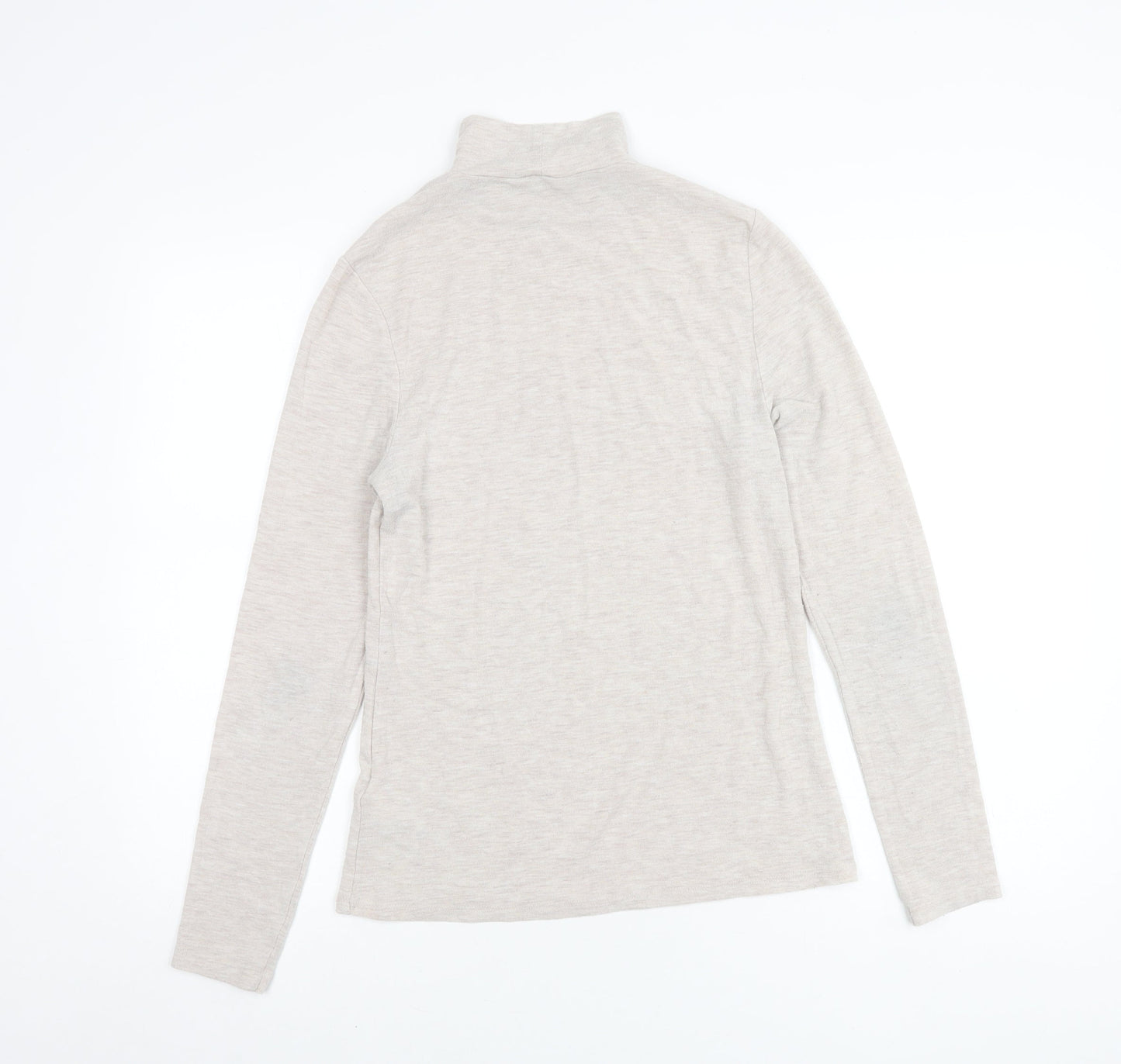 Next Women's Beige Long Sleeve Mock Neck Top