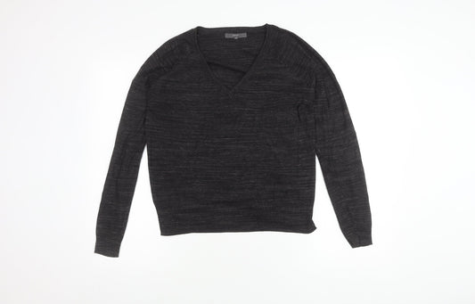 Next Women's Black V-Neck Cotton Pullover Jumper Size 6