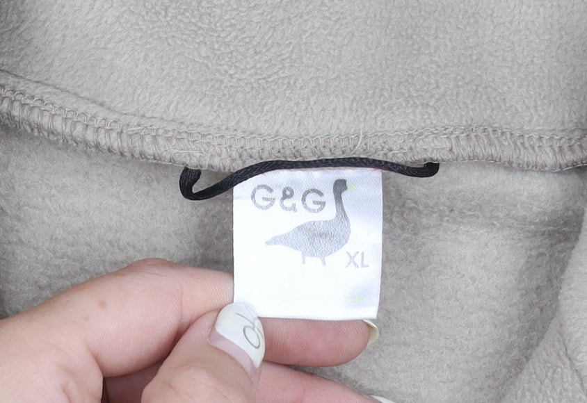 G&G Men's Beige Full Zip Fleece Jacket XL