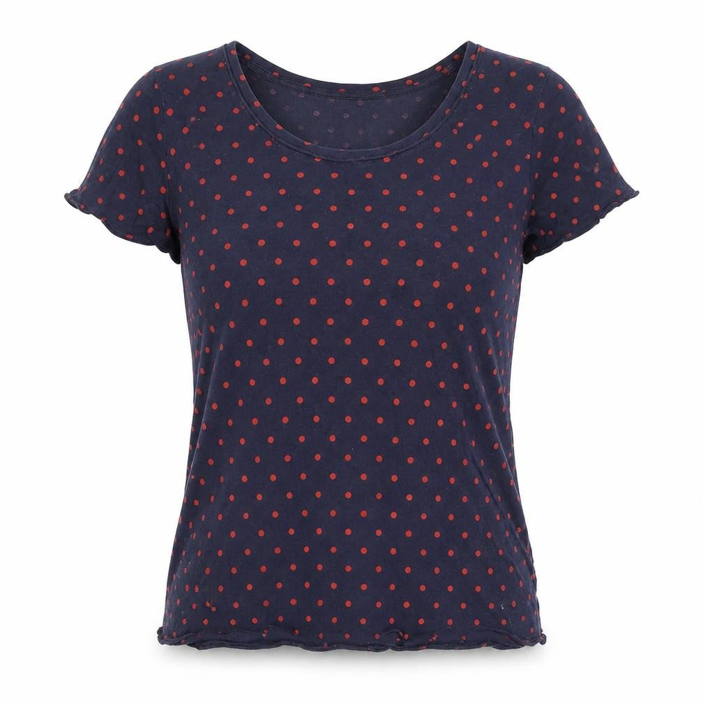 Gap Women's Blue Polka Dot T-Shirt XS