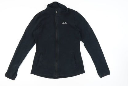 Additional front view of Ellesse Women's Black Zip Jacket, size L, Logo Accent