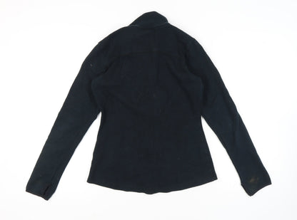 Back view of Ellesse Women's Black Zip Jacket, size L, Logo Accent