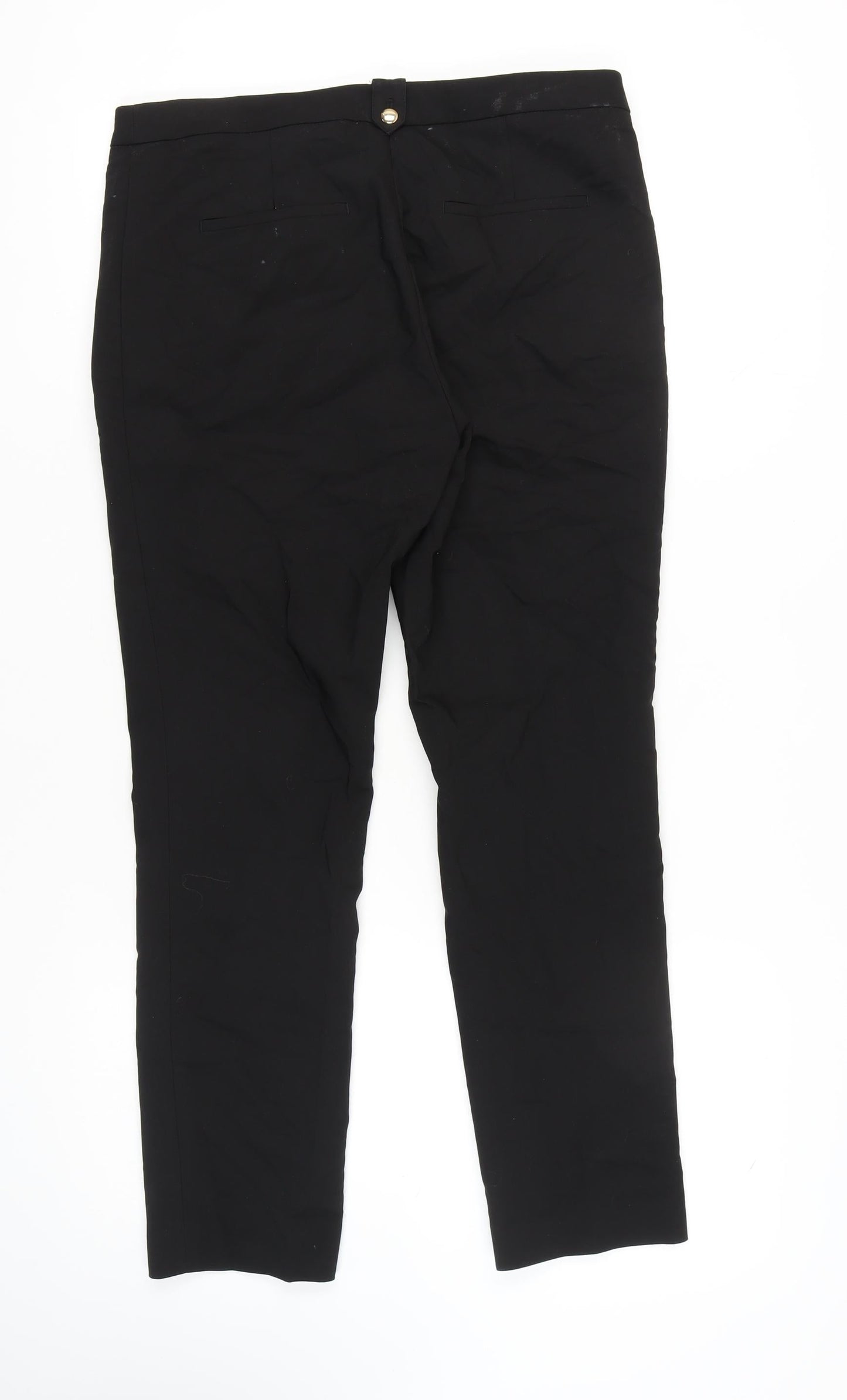 H&M Women's Black Flat Front Trousers Size 14