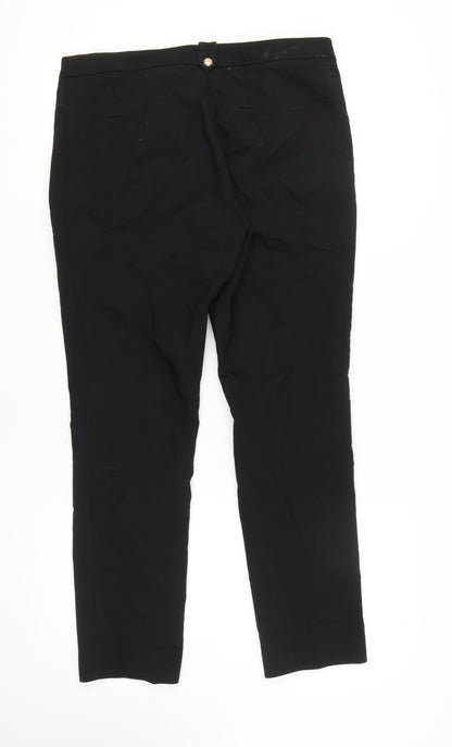 H&M Women's Black Flat Front Trousers Size 14