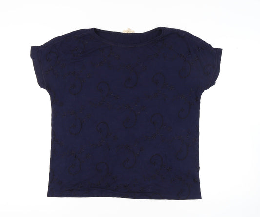 Phase Eight Women's Blue Embroidered T-Shirt, Size 16