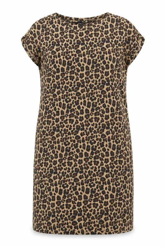Next Women's Brown Animal Print Shift Dress Size 12