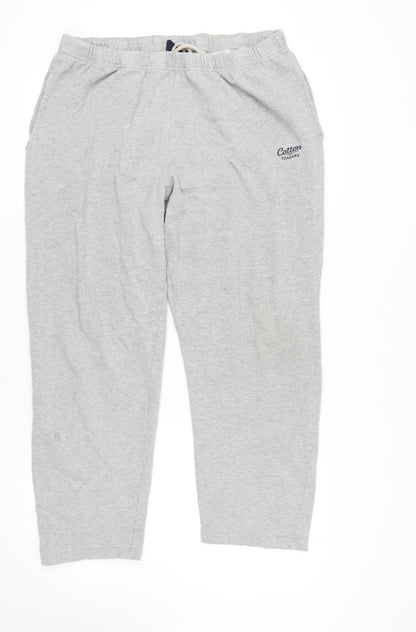Cotton Traders Men's Grey 2XL Sweatpants Elastic Waist