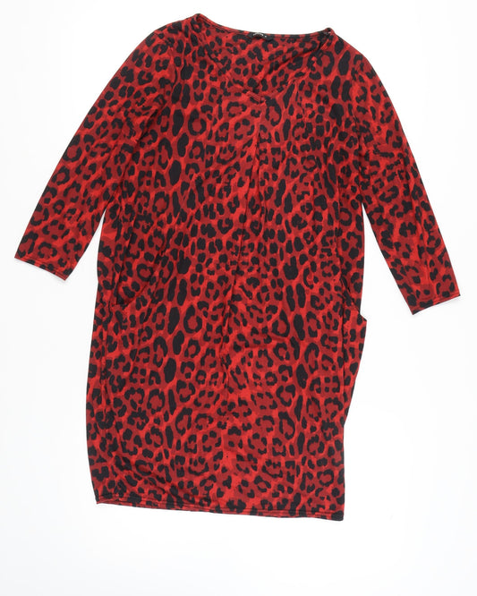 Roman Originals Red Animal Print Women's Dress Size 10