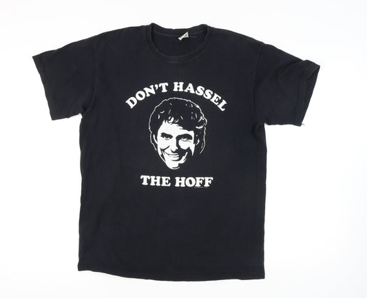 Fruit of the Loom Men's Black Funny T-Shirt - Size L