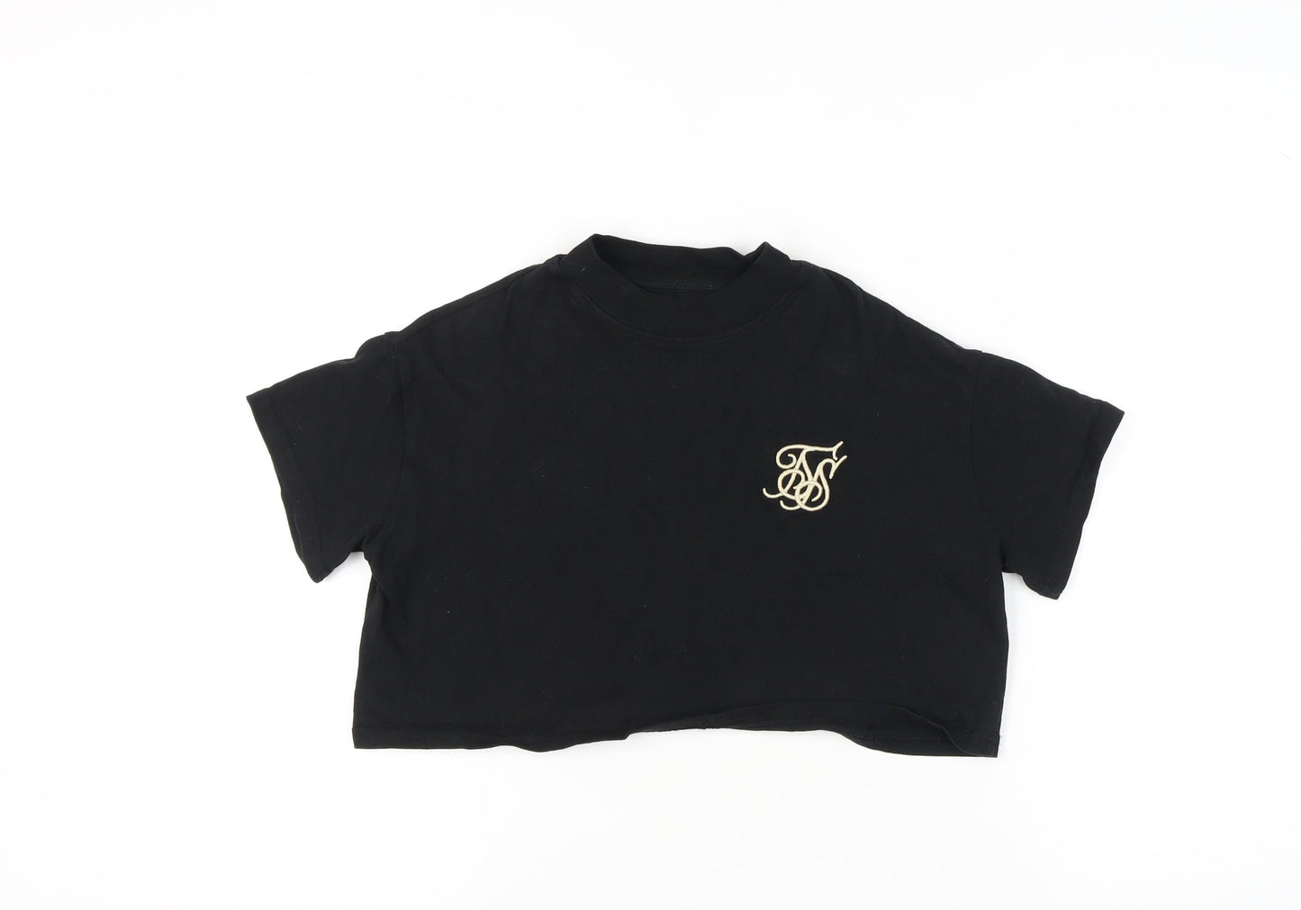 SikSilk Women's Black Cropped T-Shirt Size 6