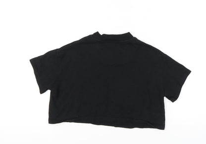 SikSilk Women's Black Cropped T-Shirt Size 6