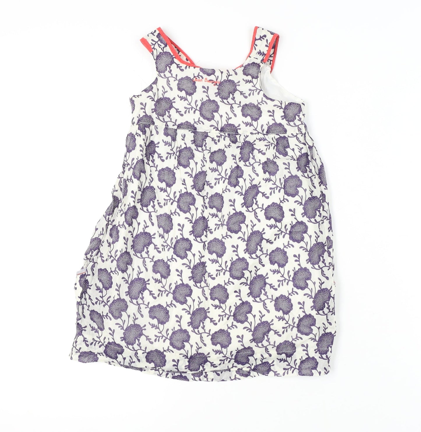 Jean Bourget Girls A-Line Floral Cotton Dress Size 6 Sleeveless