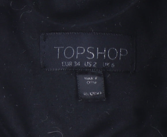 Topshop Women's Grey Long Wool Overcoat, Size 6